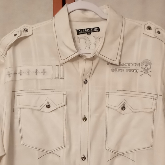 Affliction Button Up Collar Shirt XL - Picture 2 of 4